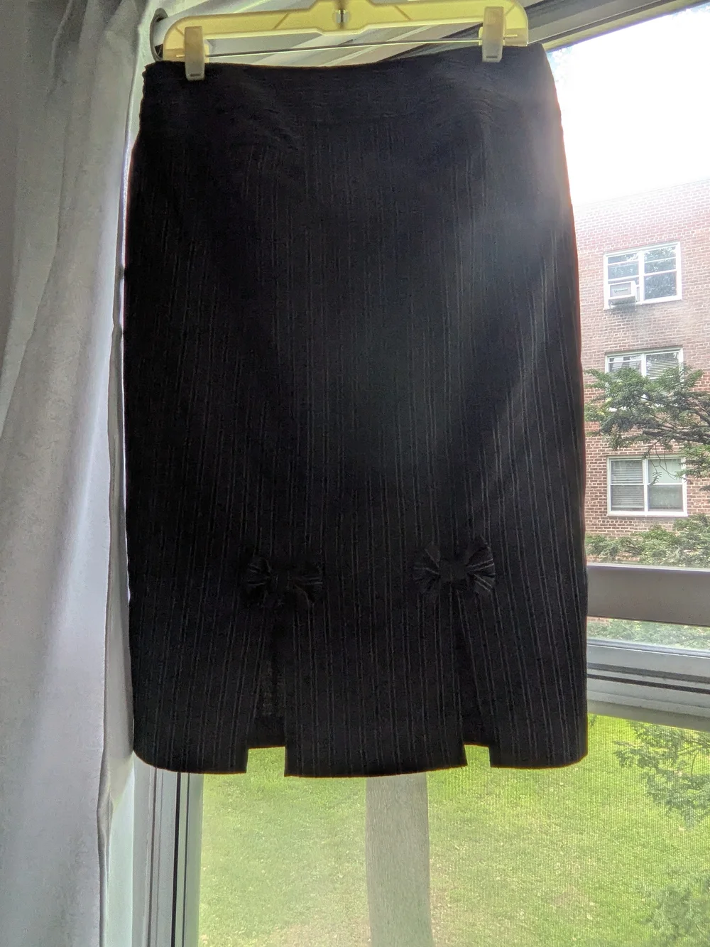 Candie's Gray Pinstriped Pencil Skirt